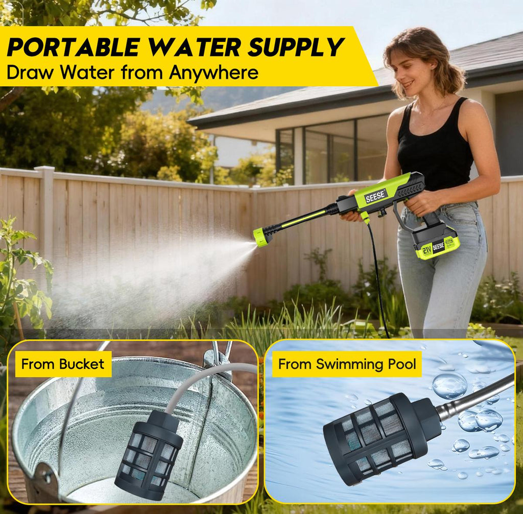 Cordless Pressure Washer with Charger Base, Portable Bottle Power Washer for Car, Home & Garden